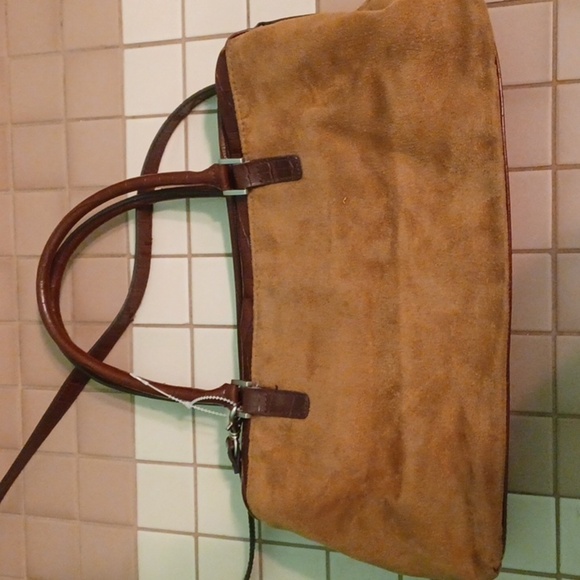 Relic hobo style suede bag. Dark Tan - Picture 2 of 7